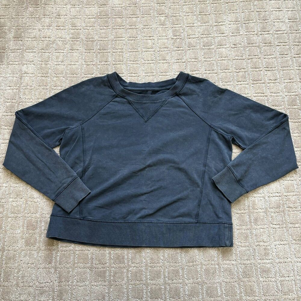 Lululemon Washed Gray Crewneck Sweatshirt Women's M Athletic Pullover Casual